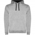 Urban Kapuzenpullover für Herren, Grau meliert / Tiefschwarz