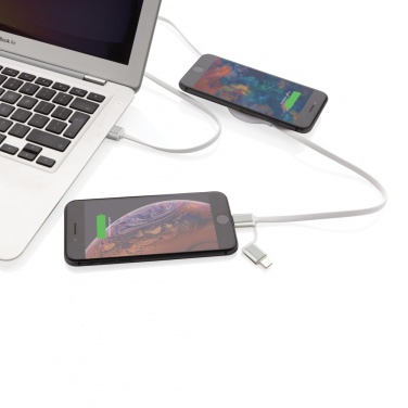 Logotrade werbemittel das Foto: 3-in-1 Kabel mit 5W Bambus Wireless Charger