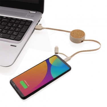 Logotrade Werbeartikel das Foto: Kork und Weizen 6-in-1 Ladekabel