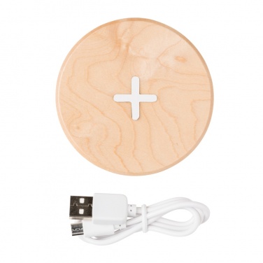 Logotrade Geschäftsgeschenke das Foto: 5W Wirless-Charger aus Holz