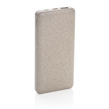 Logotrade Firmengeschenke das Foto: 10.000 mAh Weizenstroh Powerbank