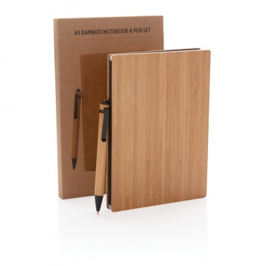 Logotrade Firmengeschenke das Foto: A5 Bambus Notizbuch & Stift
