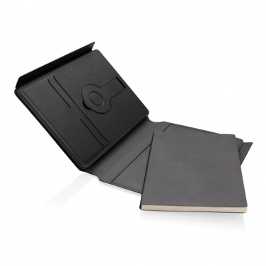 Logotrade Werbeartikel das Foto: Swiss Peak 2-in-1 Notizbuch & Wirless Charger aus RCS rPU