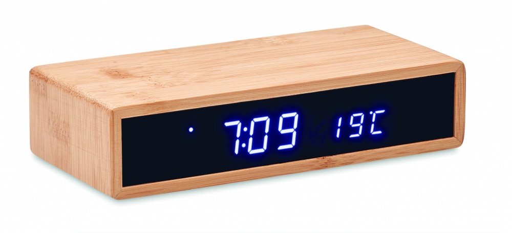 Logotrade Geschäftsgeschenke das Foto: Tischuhr mit Ladestation