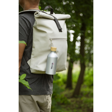 Logotrade Firmengeschenke das Foto: AluBamboo GRS Recycled Alu 500 ml Wasserflasche
