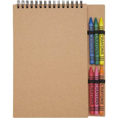 Logotrade Werbegeschenke das Foto: Doodle A5 Softcover Spiralnotizbuch mit Farbstiftset