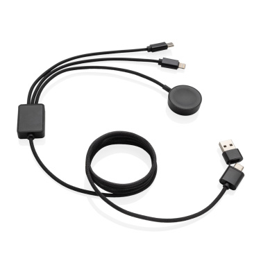 Logotrade Logogeschenke das Foto: Terra RCS rPET 6-in-1-Ladekabel mit Uhrenladegerät