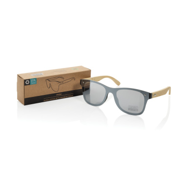 Logotrade Firmengeschenke das Foto: Prism Sonnenbrille aus RCS rec. Kunststoff mit Bambusbügeln