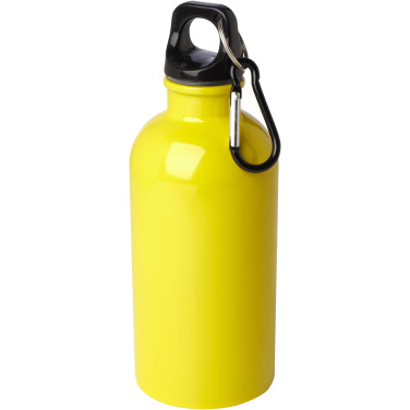 Logotrade Werbegeschenke das Foto: Oregon 400 ml RCS-zertifizierte, einwandige Trinkflasche aus Edelstahl mit Karabinerhaken