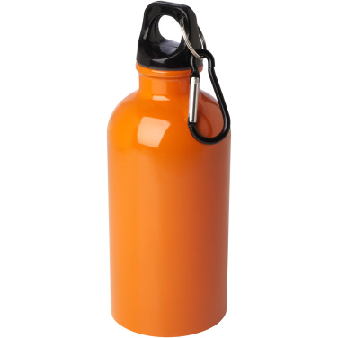 Logotrade Werbeartikel das Foto: Oregon 400 ml RCS-zertifizierte, einwandige Trinkflasche aus Edelstahl mit Karabinerhaken