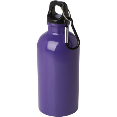 Logotrade werbemittel das Foto: Oregon 400 ml RCS-zertifizierte, einwandige Trinkflasche aus Edelstahl mit Karabinerhaken