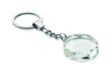 Logotrade Firmengeschenke das Foto: Schlüsselanhänger Glas rund