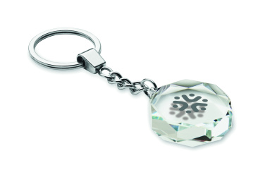 Logotrade Logogeschenke das Foto: Schlüsselanhänger Glas rund