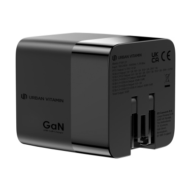 Logotrade Logogeschenke das Foto: Urban Vitamin Mendocino 65W GaN-Charger mit einziehb. Kabel