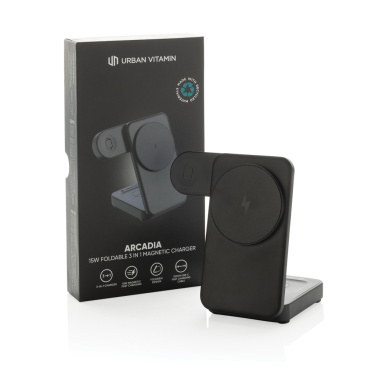 Logotrade werbemittel das Foto: Urban Vitamin Arcadia 15W 3in1 Magnet-Charger aus RCS rABS
