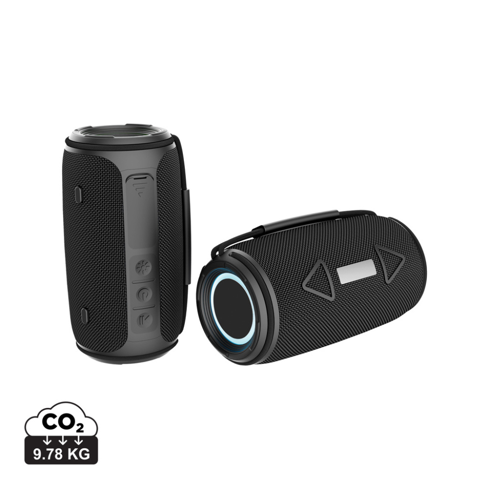 Logotrade Werbeartikel das Foto: Prisma 16W IPX4 Speaker aus RCS rec. rPET