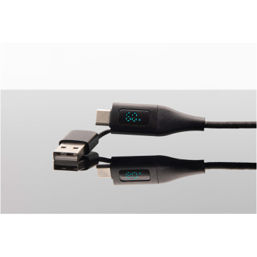 Logotrade Firmengeschenke das Foto: SCX.design C51 60W 5 in 1 Schnellladekabel aus rPET mit Display