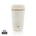 Topl-Becher aus rec. Kunststoff mit 360-Grad-Deckel 354ml, Weiß
