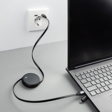 Logotrade werbemittel das Foto: Terra ausziehbares 240W 2-in-1 Kabel aus RCS rec. Aluminium