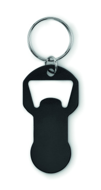 Logotrade Geschäftsgeschenke das Foto: Schlüsselring mit Kapselheber