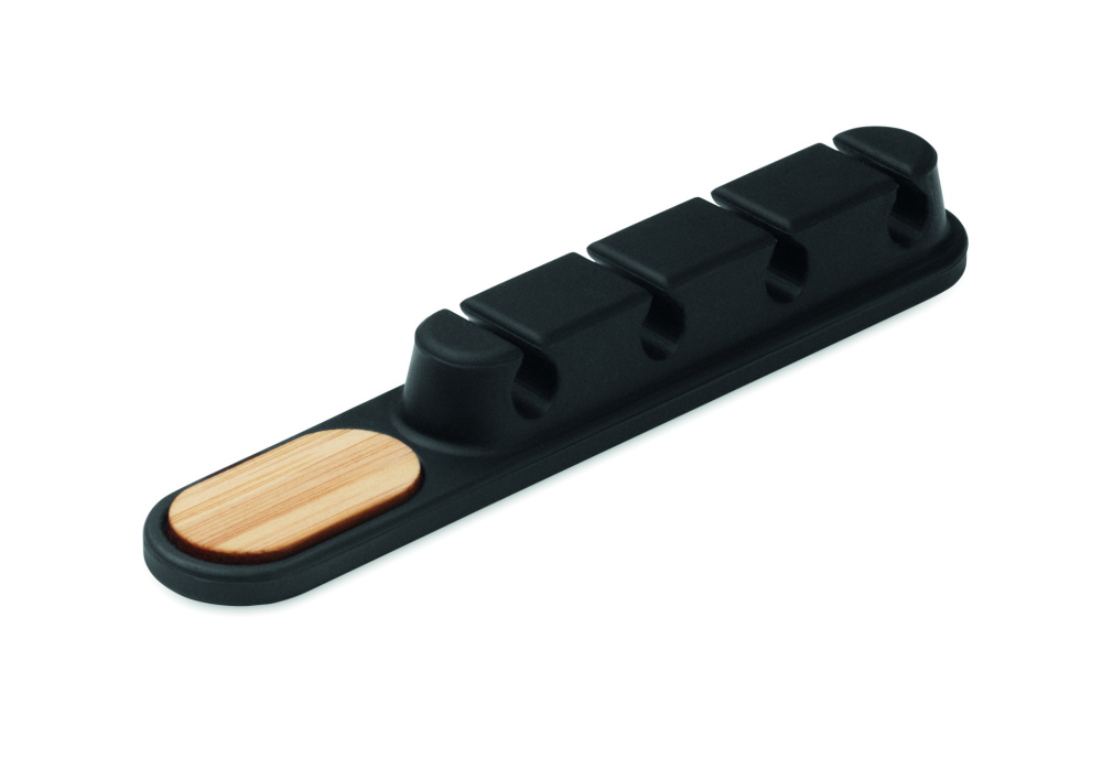 Logotrade werbemittel das Foto: Kabel-Halter Silikon