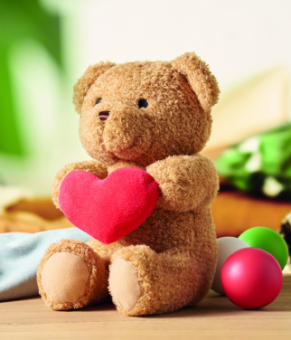 Logotrade Werbegeschenke das Foto: Teddybär mit Herz 23cm