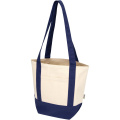 Sam 320 g/m² Mini-Tragetasche aus GRS recycelter Baumwolle, Marineblau / Natur