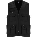 Venera Arbeitsweste mit V-Ausschnitt und mehreren Taschen, 200 g/m2 , Schwarz
