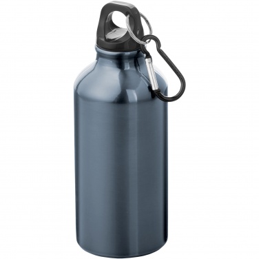 Logotrade promotional item image of: Oregon 400 ml aluminium water bottle with carabiner