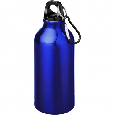 Logotrade promotional item image of: Oregon 400 ml aluminium water bottle with carabiner