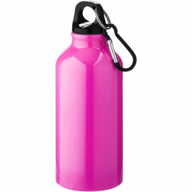 Logotrade business gift image of: Oregon 400 ml aluminium water bottle with carabiner