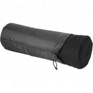 Logo trade promotional product photo of: Huggy fleece plaid blanket with carry pouch
