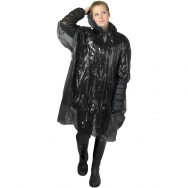 Logo trade promotional items image of: Ziva disposable rain poncho with storage pouch