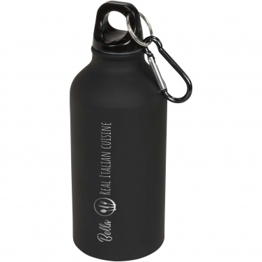Logotrade promotional gift picture of: Oregon 400 ml matte water bottle with carabiner