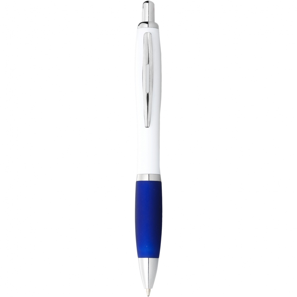 Logotrade promotional merchandise image of: Nash ballpoint pen with white barrel and coloured grip
