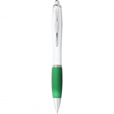 Logotrade promotional giveaway picture of: Nash ballpoint pen with white barrel and coloured grip