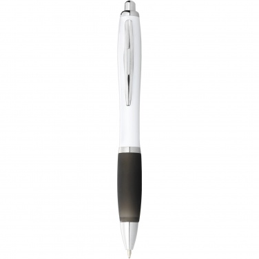 Logotrade promotional item picture of: Nash ballpoint pen with white barrel and coloured grip