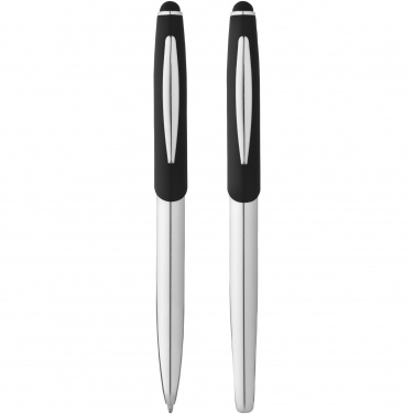 Logo trade promotional item photo of: Geneva stylus ballpoint pen and rollerball pen set