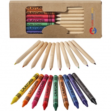 Logo trade promotional merchandise image of: Lucky 19-piece coloured pencil and crayon set