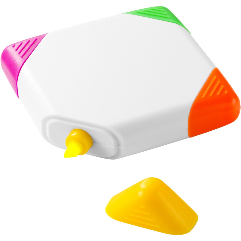 Logo trade promotional giveaways picture of: Trafalgar square-shaped 4-colour highlighter