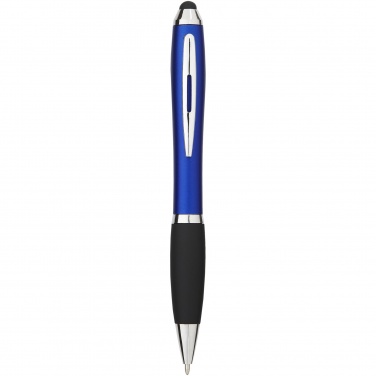 Logo trade promotional giveaway photo of: Nash coloured stylus ballpoint pen with black grip