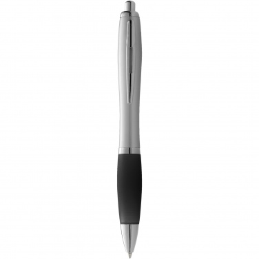Logo trade promotional merchandise picture of: Nash ballpoint pen silver barrel and coloured grip