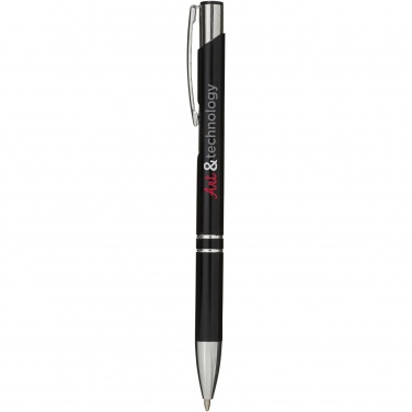 Logo trade promotional merchandise image of: Moneta aluminium click ballpoint pen (blue ink)