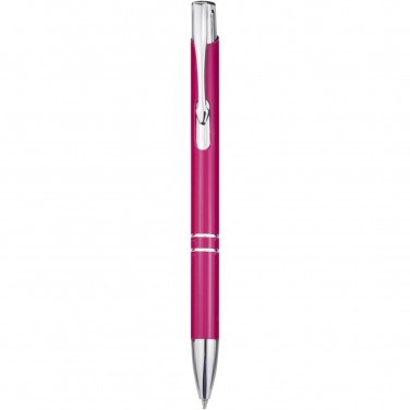 Logo trade promotional merchandise image of: Moneta aluminium click ballpoint pen (blue ink)