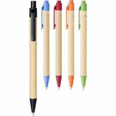 Logo trade corporate gifts picture of: Berk recycled carton and corn plastic ballpoint pen