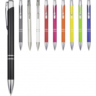 Logo trade corporate gift photo of: Moneta aluminium click ballpoint pen (black ink)