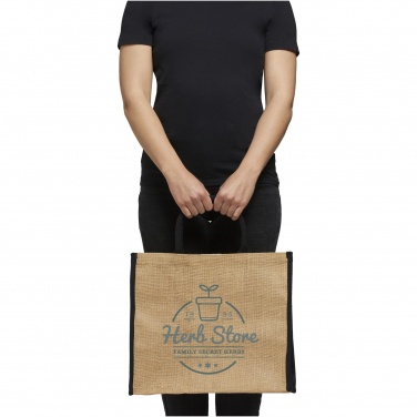 Logotrade promotional merchandise image of: Harry coloured edge jute tote bag 25L