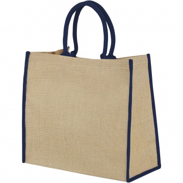 Logo trade promotional gift photo of: Harry coloured edge jute tote bag 25L