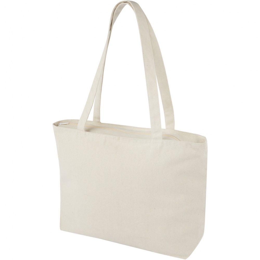 Logo trade advertising products picture of: Ningbo 320 g/m² zippered cotton tote bag 15L