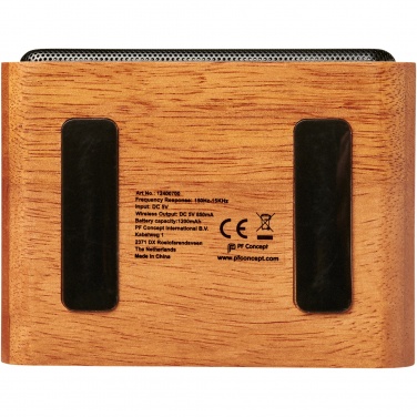 Logotrade promotional item picture of: Wooden 3W speaker with wireless charging pad